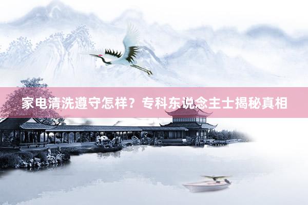 家电清洗遵守怎样？专科东说念主士揭秘真相