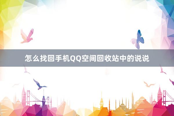 怎么找回手机QQ空间回收站中的说说